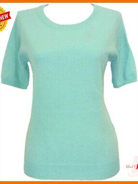Classic Fit Cashmere Pullover Sweater Short Sleeve Round Neck Winter